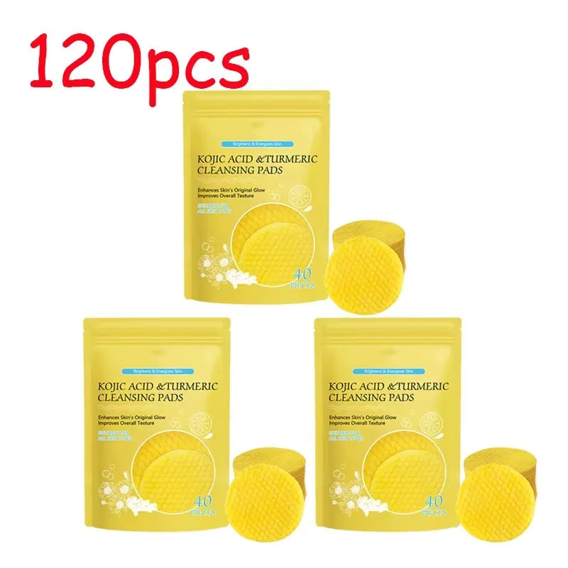 Turmeric Kojic Acid Cleansing Pads Exfoliating Pads Facial Sponges For Cleansing And Exfoliating Facial Washing Sponge