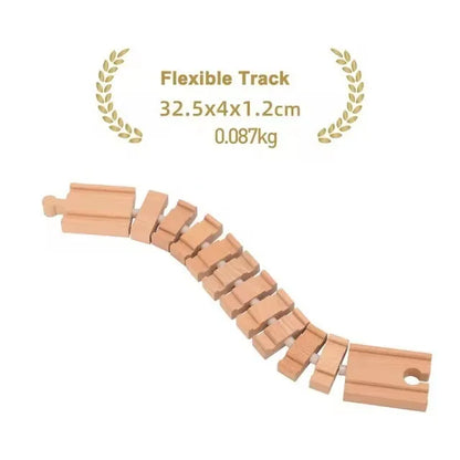 New Wooden Track Accessories Beech Wood Railway Train Track Parts fit for Brand Wood Tracks Education Toys for Children