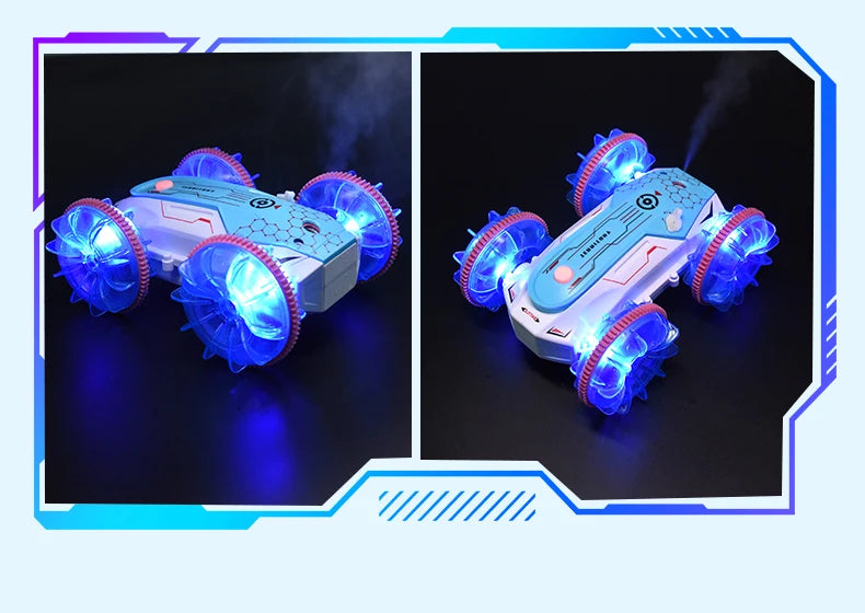 2,4 gh LED RC Auto Amphibien Stunt Fernbedienung Fahrzeug doppelseitig rollend fahren Jet Fernbedienung Auto Spielzeug für Jungen