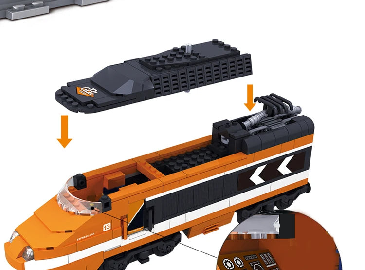 Technische Stadt Power Train High-tech Eisenbahn Track Bausteine U-bahn Fahrzeug Montieren Ziegel Spielzeug Geschenke Für Kinder Erwachsene