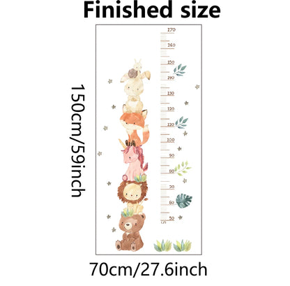 Nordische Tier Bär Löwe Hase Höhe messen Wanda uf kleber Kinder wachsen Diagramm Wandt attoos für Kinderzimmer Baby Kinderzimmer PVC