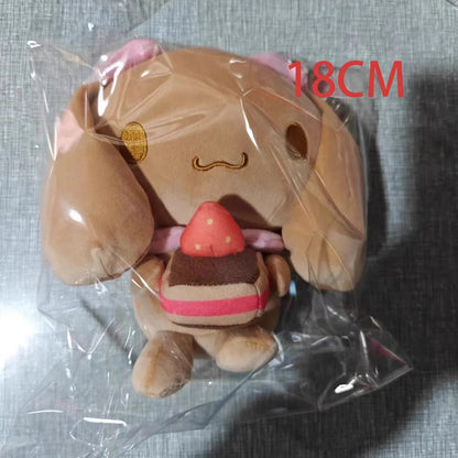 Mocha Dog Hoodie Plush Toys Stuffed Animals Kawaii Cute Keychains Ball Chain Keyring Kids Toys For Girls Surprise Gift