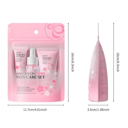 Face Skin Care Set Cleanser Sakura Essence Cream Moisturizing Whitening & Anti-Aging Toner Eye Cream Face Serum Eye Skin Care