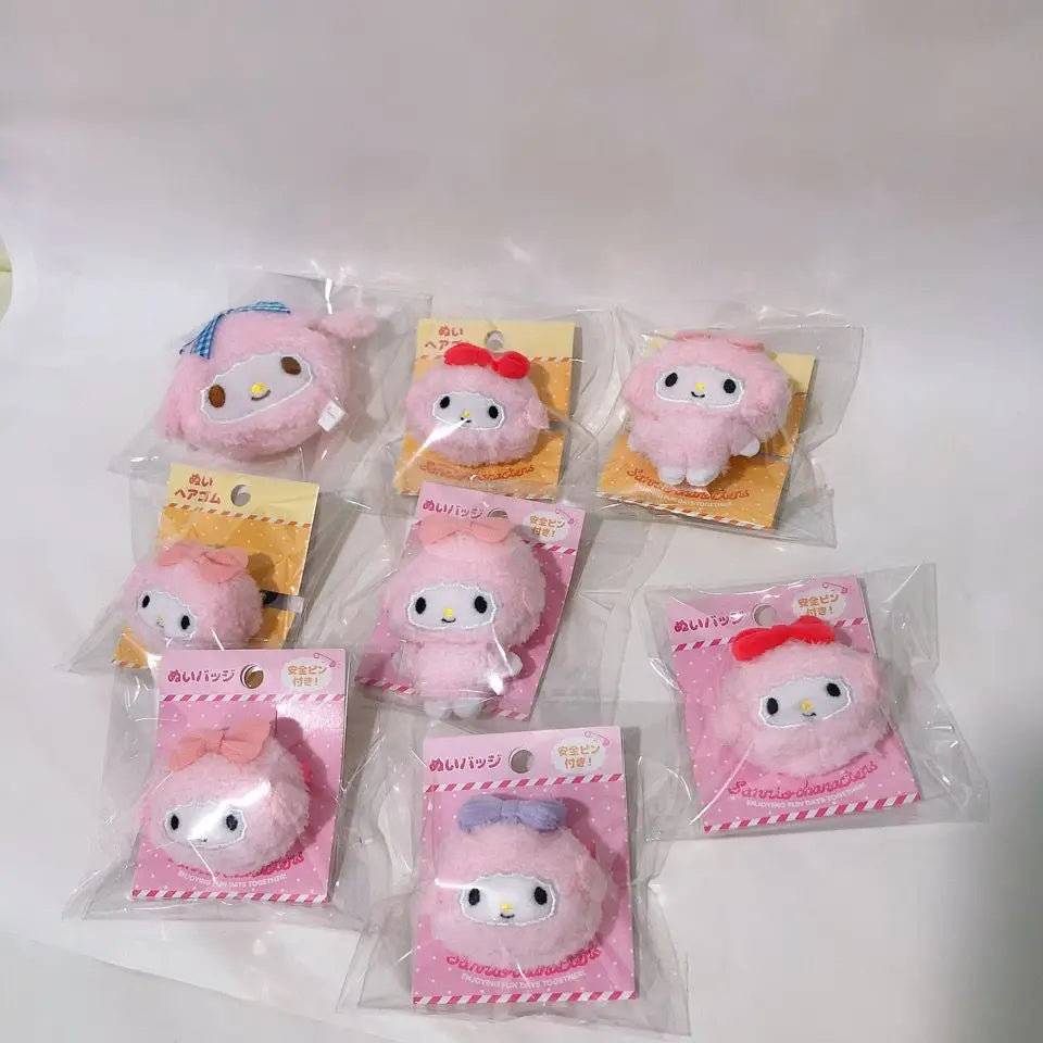 Sanrio mein süßes Klavier Kawaii Plüsch Füllung Puppe Anhänger rosa Lamm Gummis chnur Cartoon Plüsch Brosche Mädchen Dekoration Geburtstag