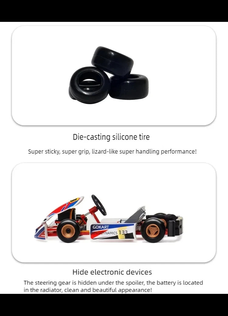 Minimum RC Sengi KART-80 Assembled RC Remote Control Micro Scale RC Car Simulation Kart go kart Kit PNP For Children Kids