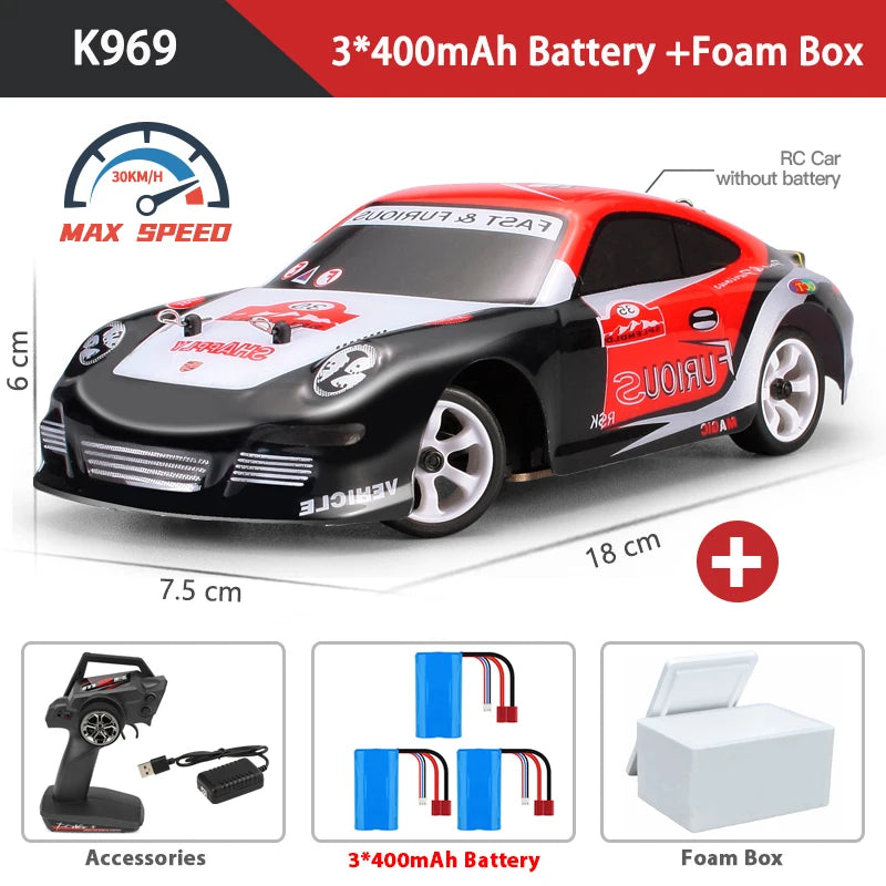 WLtoys K969 1:28 4WD 2.4G Mini RC Racing Car High Speed Off-Road Remote Control Drift Toys Alloy Vehicle for Children Kids Gift