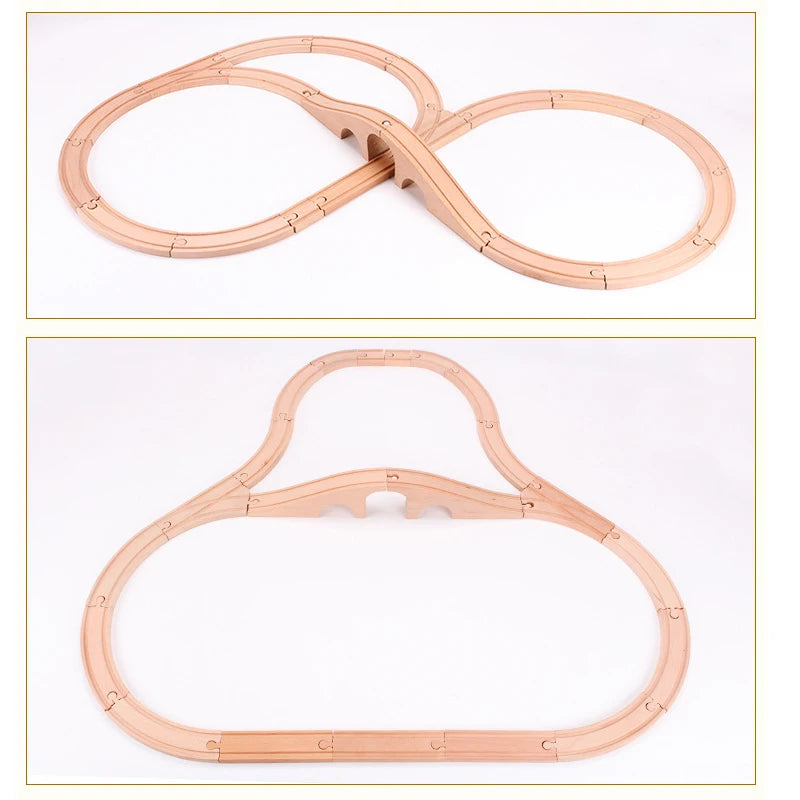 New Wooden Track Accessories Beech Wood Railway Train Track Parts fit for Brand Wood Tracks Education Toys for Children