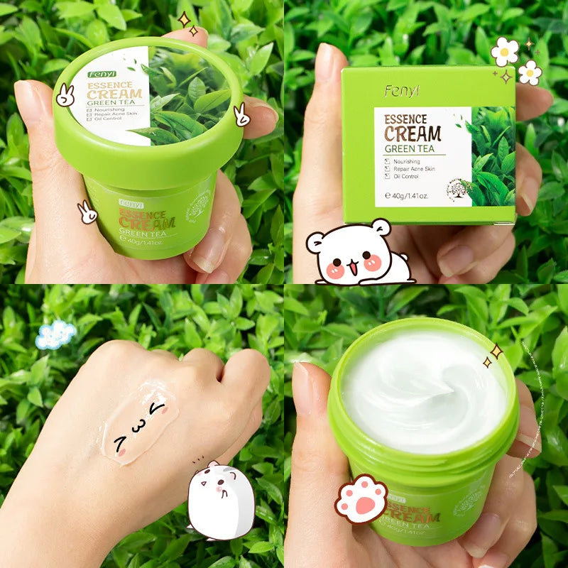 Green Tea Facial Kit Korean Cosmetics Acne Treatment Face Serum Eye Cream Fresh Sunscreen Face Care Nourish Sakura Skin Care Set