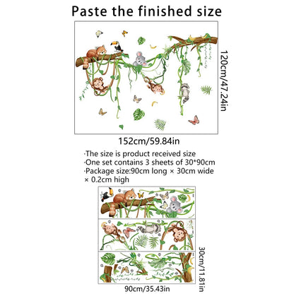 Große Waldtier Affe Wanda uf kleber für Kinderzimmer Baby Schlafzimmer Zimmer Dekor Kinderzimmer Kinder Aufkleber Tapete Affe Wandbild