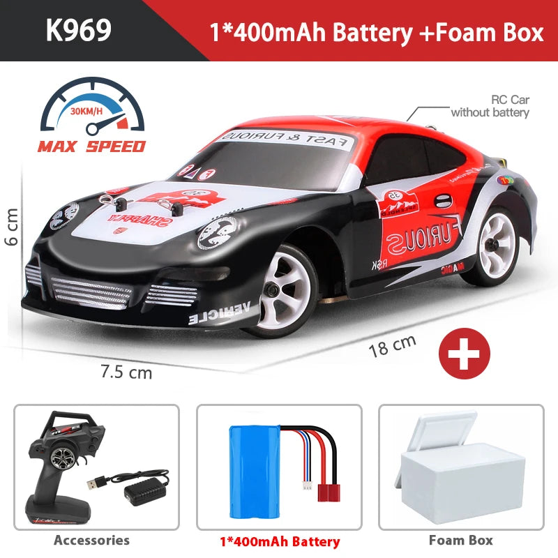 WLtoys K969 1:28 4WD 2.4G Mini RC Racing Car High Speed Off-Road Remote Control Drift Toys Alloy Vehicle for Children Kids Gift