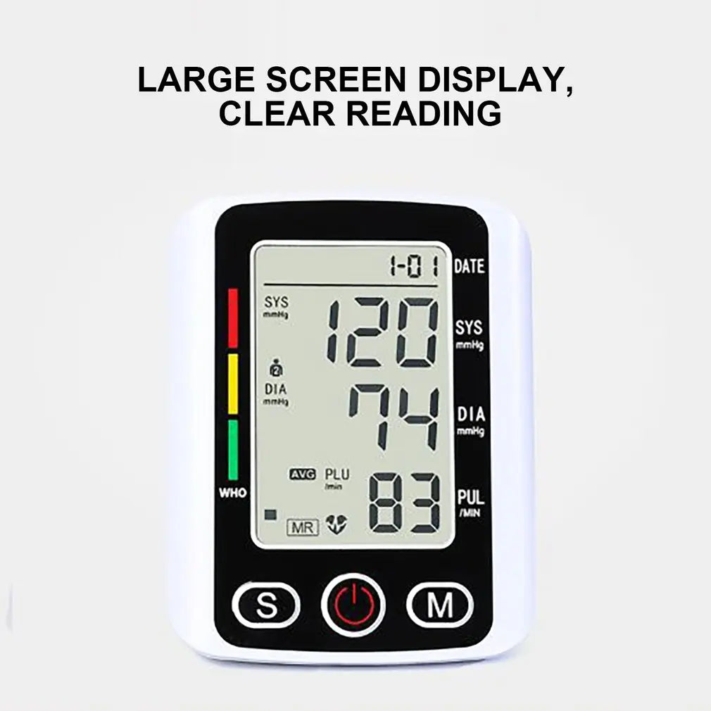 Portable Tonometer Digital LCD arm tensiometers Blood Pressure Monitor Heart rate Meter Large Cuff Sphygmomanometer Health Care