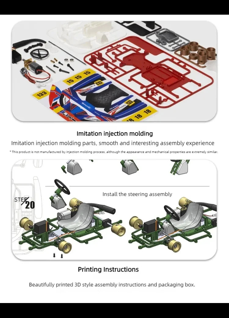 Minimum RC Sengi KART-80 Assembled RC Remote Control Micro Scale RC Car Simulation Kart go kart Kit PNP For Children Kids