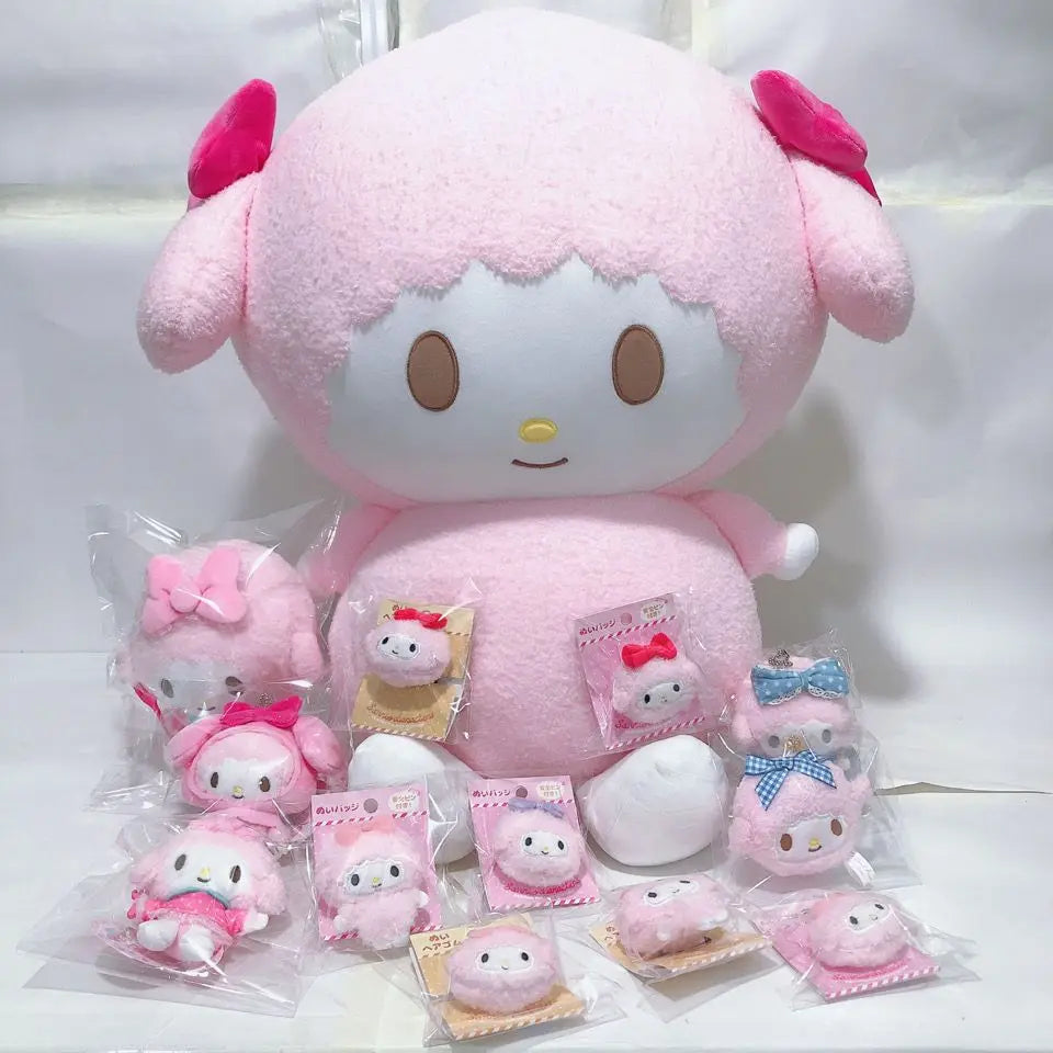 Sanrio mein süßes Klavier Kawaii Plüsch Füllung Puppe Anhänger rosa Lamm Gummis chnur Cartoon Plüsch Brosche Mädchen Dekoration Geburtstag