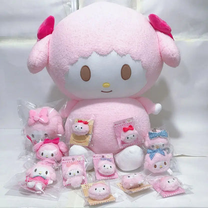 Sanrio mein süßes Klavier Kawaii Plüsch Füllung Puppe Anhänger rosa Lamm Gummis chnur Cartoon Plüsch Brosche Mädchen Dekoration Geburtstag