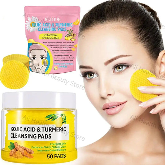 40/50 stücke Kurkuma Reinigung Pad Reinigung Tablet Peeling Pads Gesichts Schwämme Für Peeling Tägliche Reinigung Hautpflege