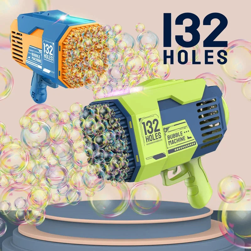 132 Holes Bubble Machine Gun Bubble Machine for Adults Kids Summer Toy Gift Outdoor Indoor Birthday Wedding Party