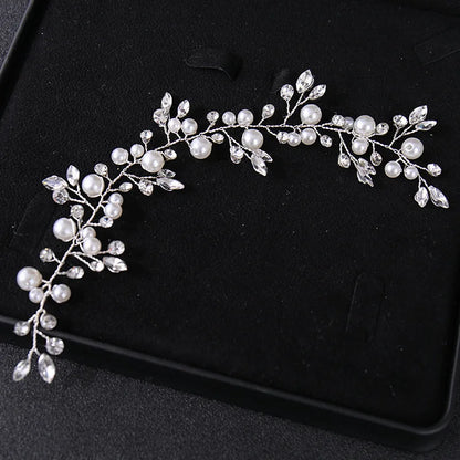 Hochzeit Kristall Haar Reben Blumen blatt Kopf bedeckungen handgemachte Perlen Kristall Stirnbänder Abschluss ball Braut Hochzeit Haarschmuck Schmuck