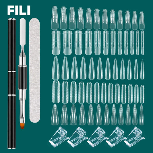 Fili Dual Forms Nagel verlängerung bildet Kit UV Gel Top Form für Mandel Französisch Sarg Falsche Nagel Maniküre Quick Building System Tipps