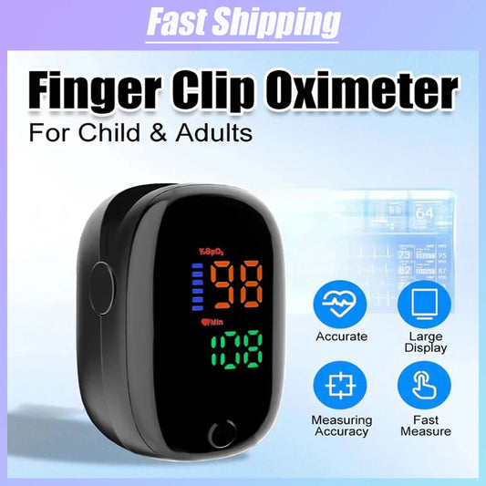 Electronic Display Pulse Monitor Device Medical Finger Clip Type Heart Rate Monitor Multifunctional Household Portable Oximeter