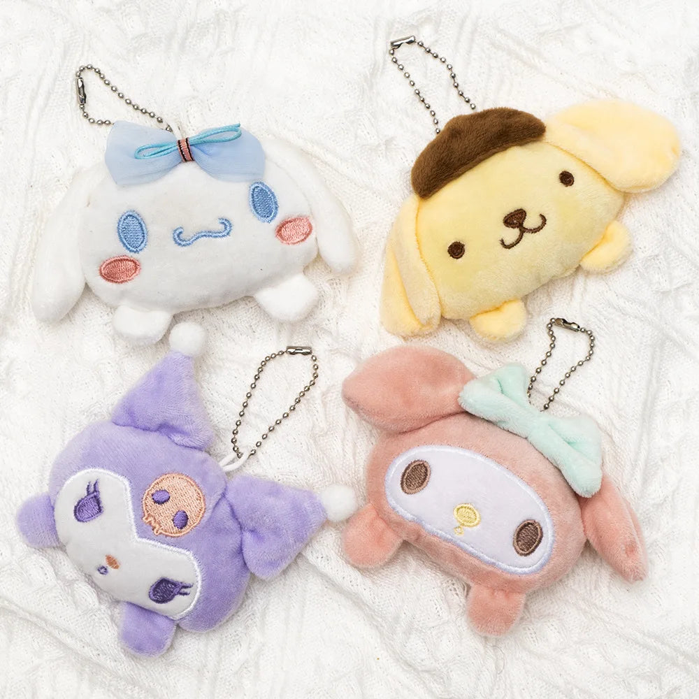 Kawaii sanrio Plüsch Schlüssel bund Puppe Hallo Kitty meine Melodie Kuromi Cinna moroll Cartoon Tier ausgestopft Anhänger Rucksack Dekoration