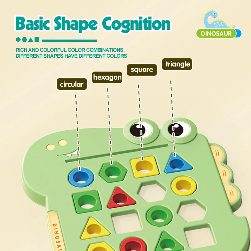 Dinosaurier kollidieren, geometrische Formen Paar, Puzzle-Denk training, Eltern-Kind-Früher ziehung, interaktives Tischs piel spielzeug