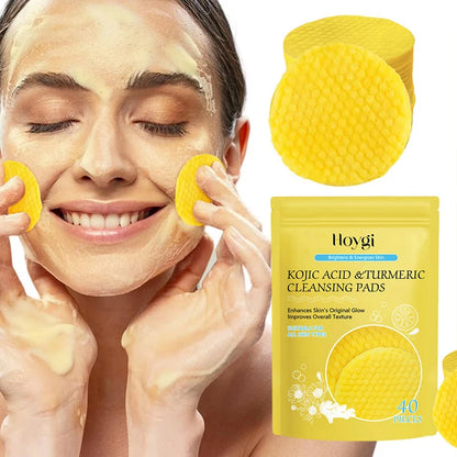 Turmeric Kojic Acid Cleansing Pads Exfoliating Pads Facial Sponges For Cleansing And Exfoliating Facial Washing Sponge