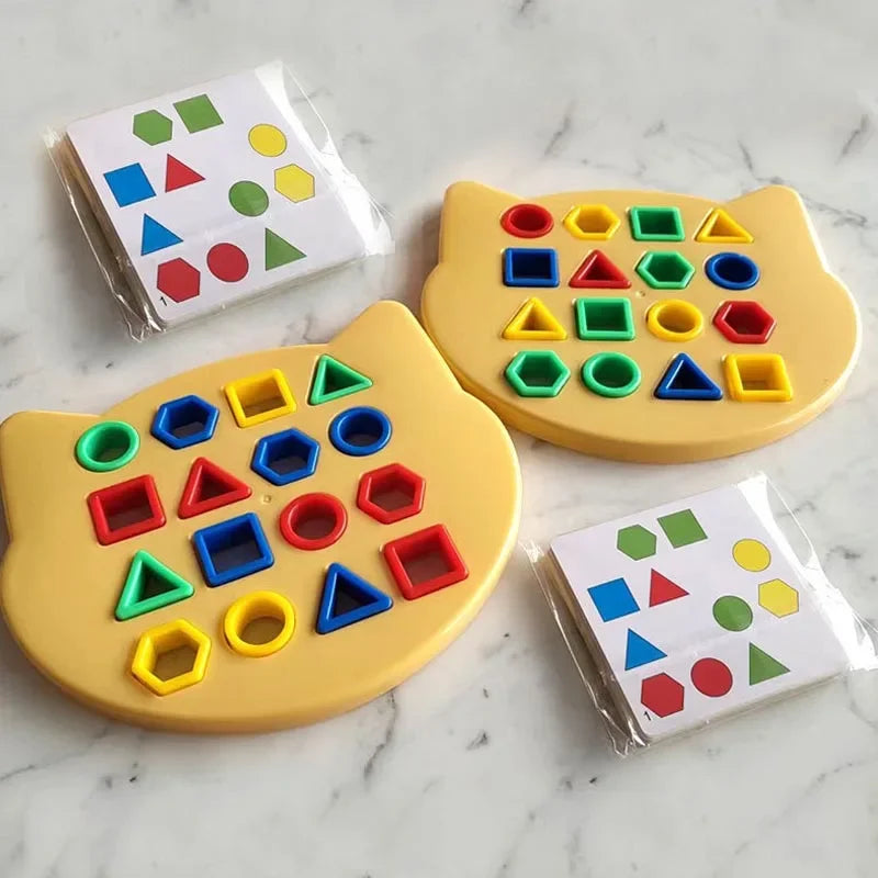 Niedliche Bären kinder geometrische Form Farb abstimmung Puzzle Baby Montessori pädagogisches Lernspiel zeug Kinder interaktives Kampfspiel