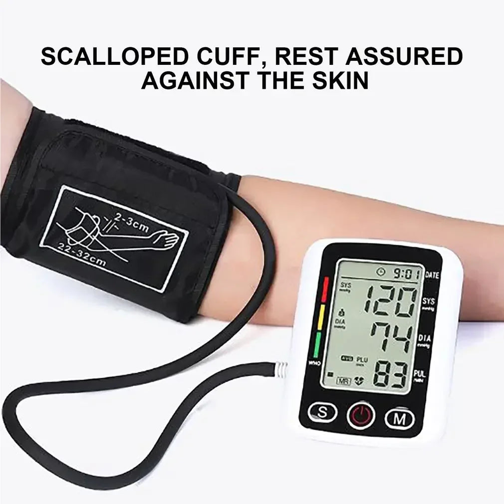 Portable Tonometer Digital LCD arm tensiometers Blood Pressure Monitor Heart rate Meter Large Cuff Sphygmomanometer Health Care