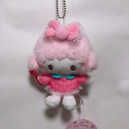 Sanrio mein süßes Klavier Kawaii Plüsch Füllung Puppe Anhänger rosa Lamm Gummis chnur Cartoon Plüsch Brosche Mädchen Dekoration Geburtstag