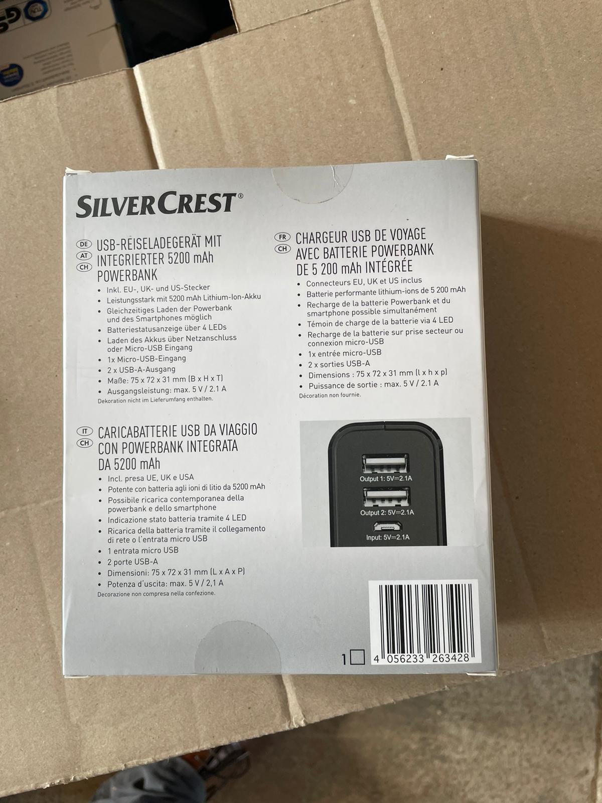 SILVERCREST® USB Reiseladegerät mit integrierter Powerbank SMRP 5200 A1